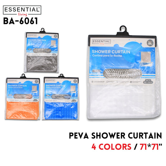 Shower Curtain, PEVA,71"X71", 4 colors