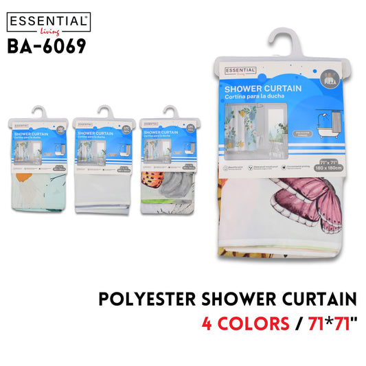 Shower Curtain,polyester, 71"X71", 4 colors