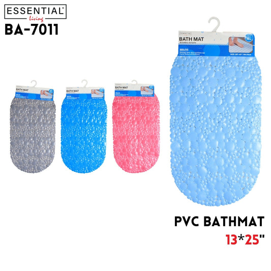25"x13" Bath Mat, PVC, 4 Clrs Asstd