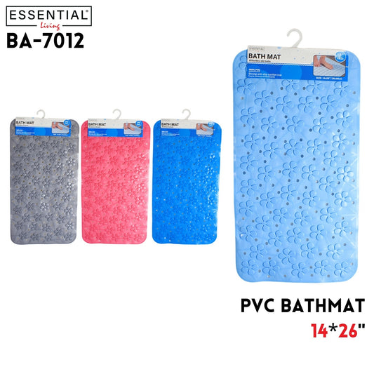 14"x26" Bath Mat, PVC, 4 Clrs Asstd