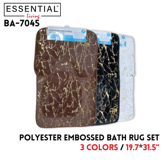 Embossed Bath Rug Set, 19.7"x31.5", 3 Colors, Polyester