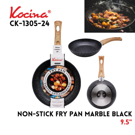Fry Pan 9.5in /24cm Non-Stick Marble Black