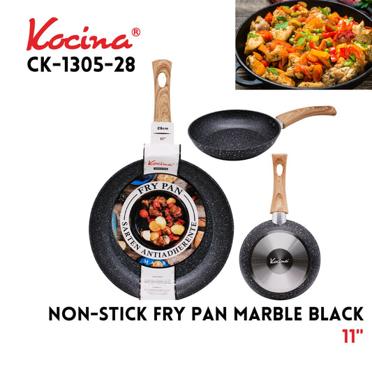 Fry Pan 11in /28cm Non-Stick Marble Black