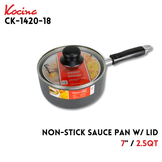 Non-Stick 2.5 Qt Sauce Pan w/ Lid