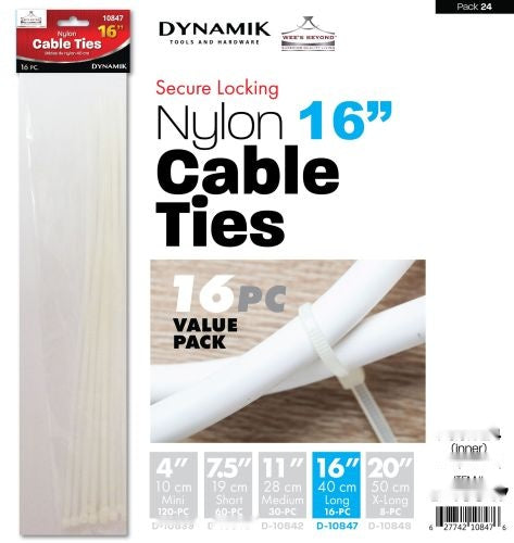 16pc 16" Cable Ties