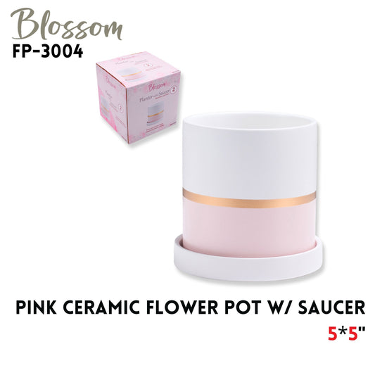 Flower Pot  w/saucer  5*5"  pink