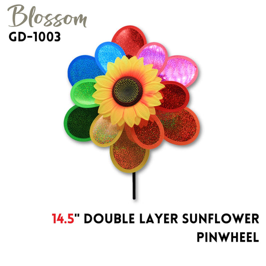 14.5" Double Layer Sunflower Pinwheel