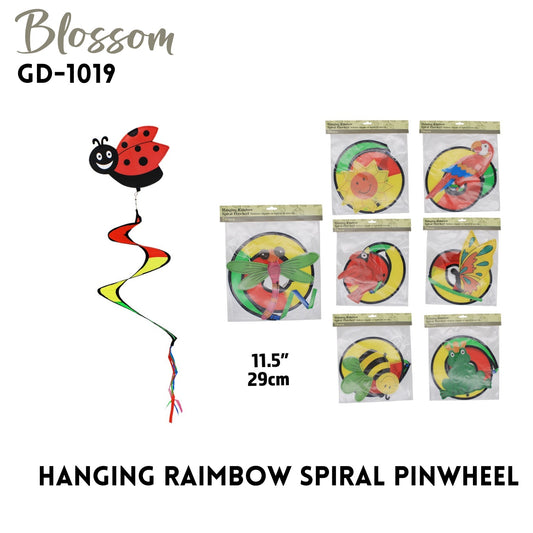 Hanging Rainbow Spiral Pinwheel