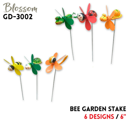 Bee Garden Stake,6",6 colors
