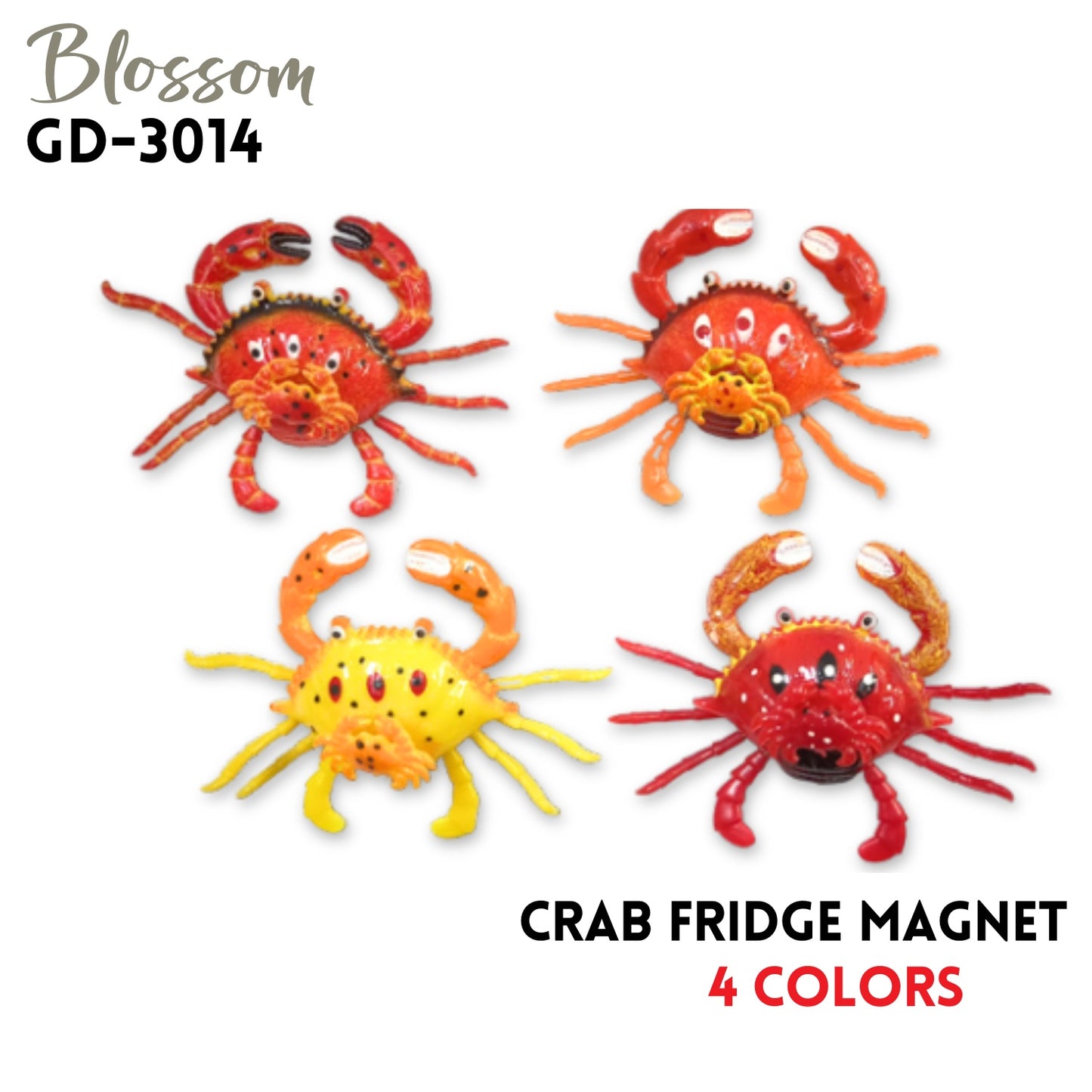 Crab Fridge Magnet,4",4 colors