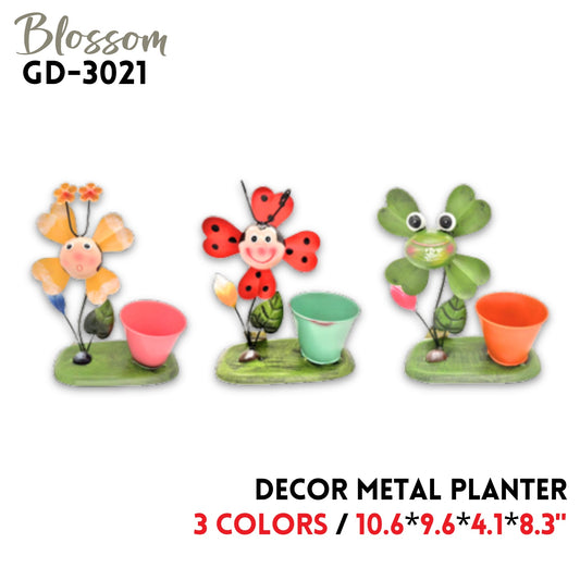 Decor Metal Planter10.6"*9.6"*4.1"*8.3", 4 colors