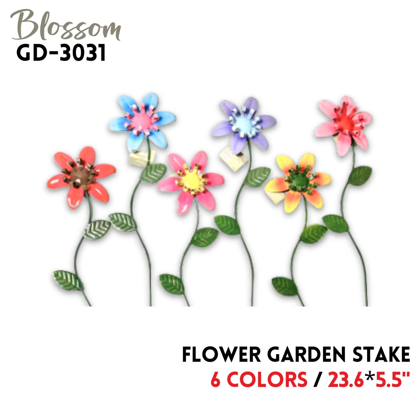 Flower Garden Stake, 23.6"*5.5", 4 colors