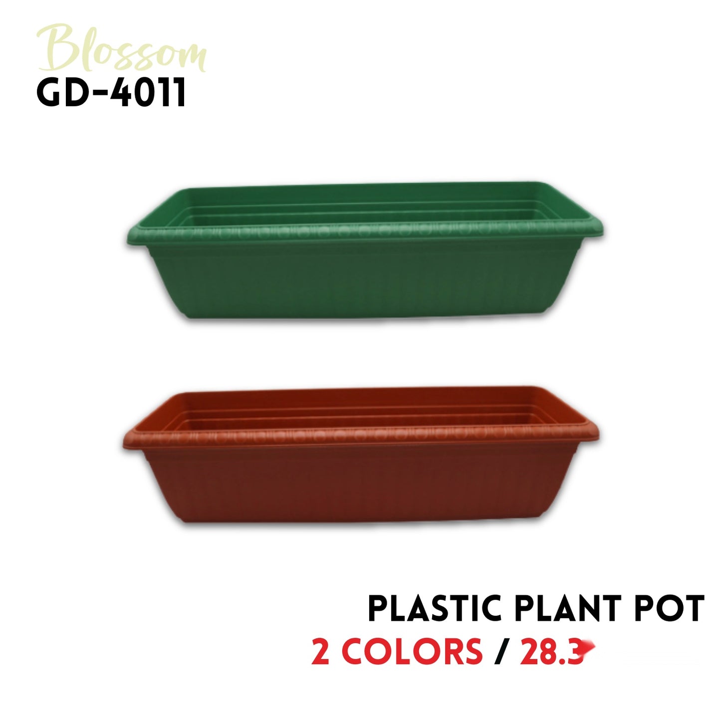 Plastic  Plant Pot 28.3"x9"x7.5",2 colors