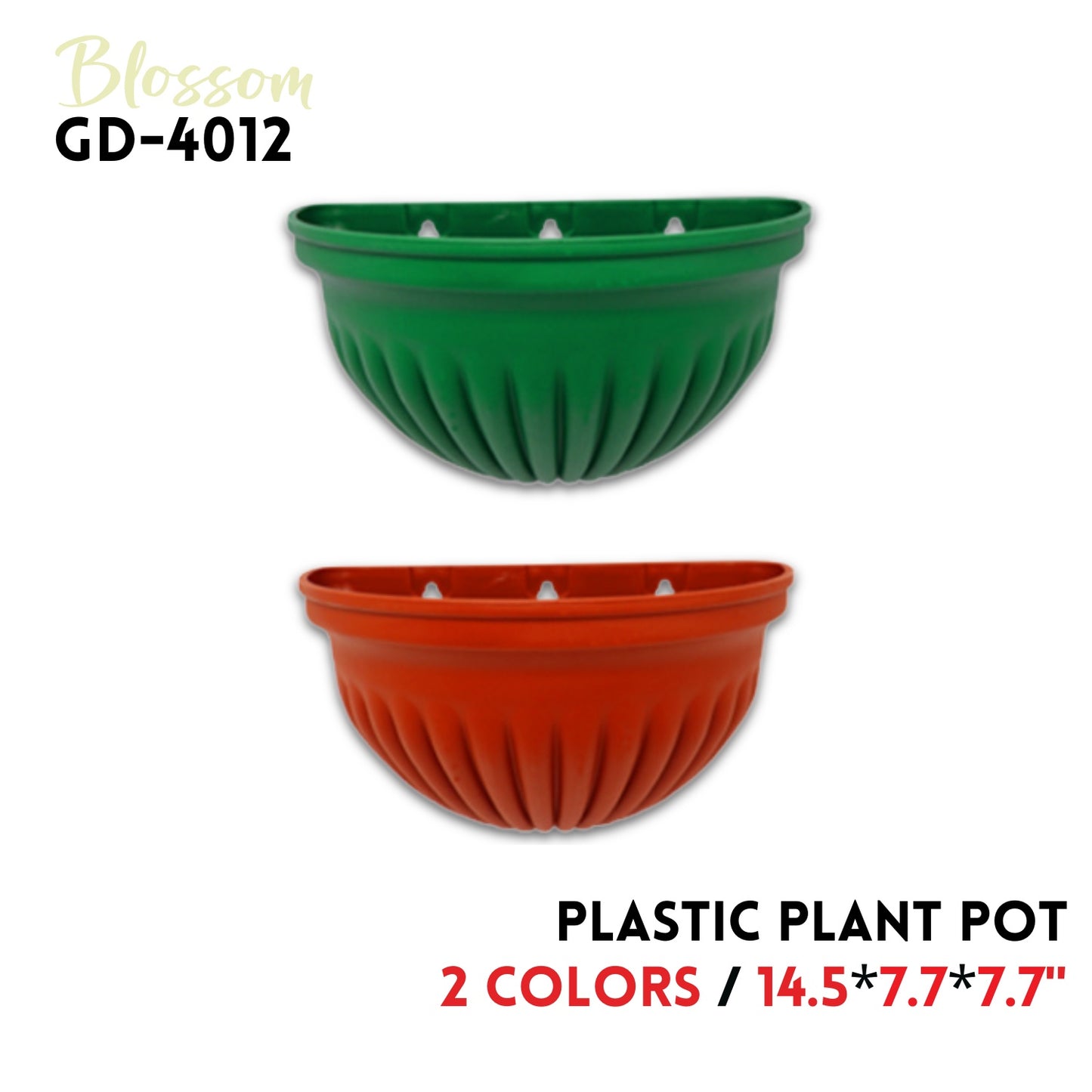 Plastic  Plant Pot 14.5"x7.7"x7.7",2 colors