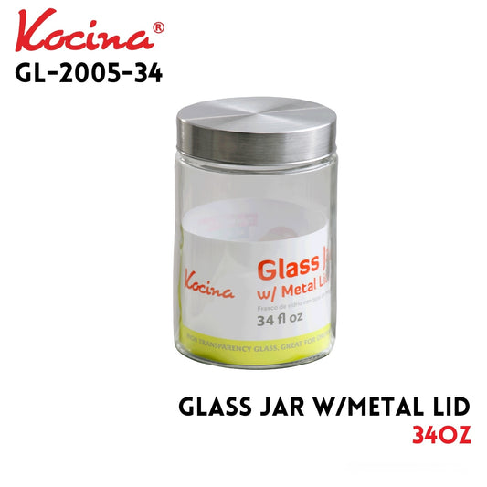 Glass Jar w/Metal Lid 34oz