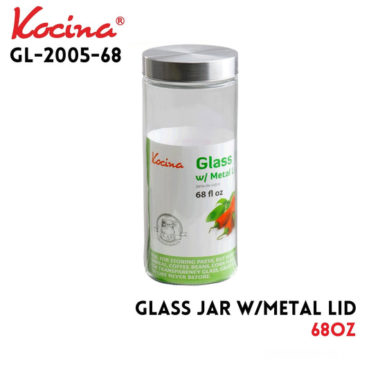 Glass Jar w/Metal Lid 68oz
