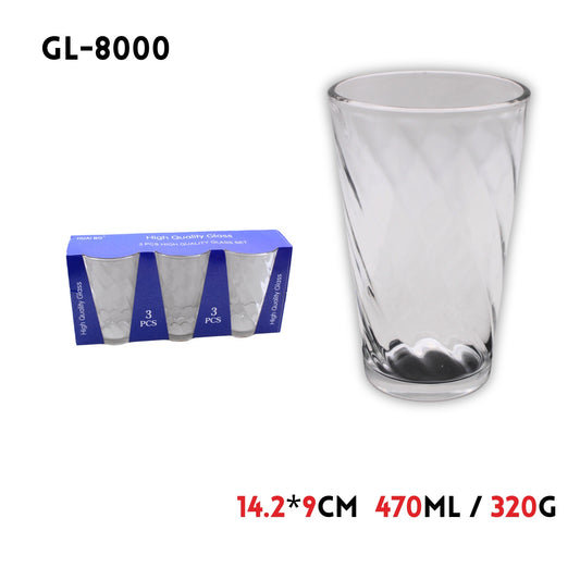 3pk 16oz Glass Cup