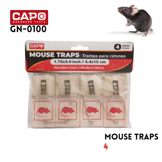 Mouse Traps 4pc 1.75X3.9"
