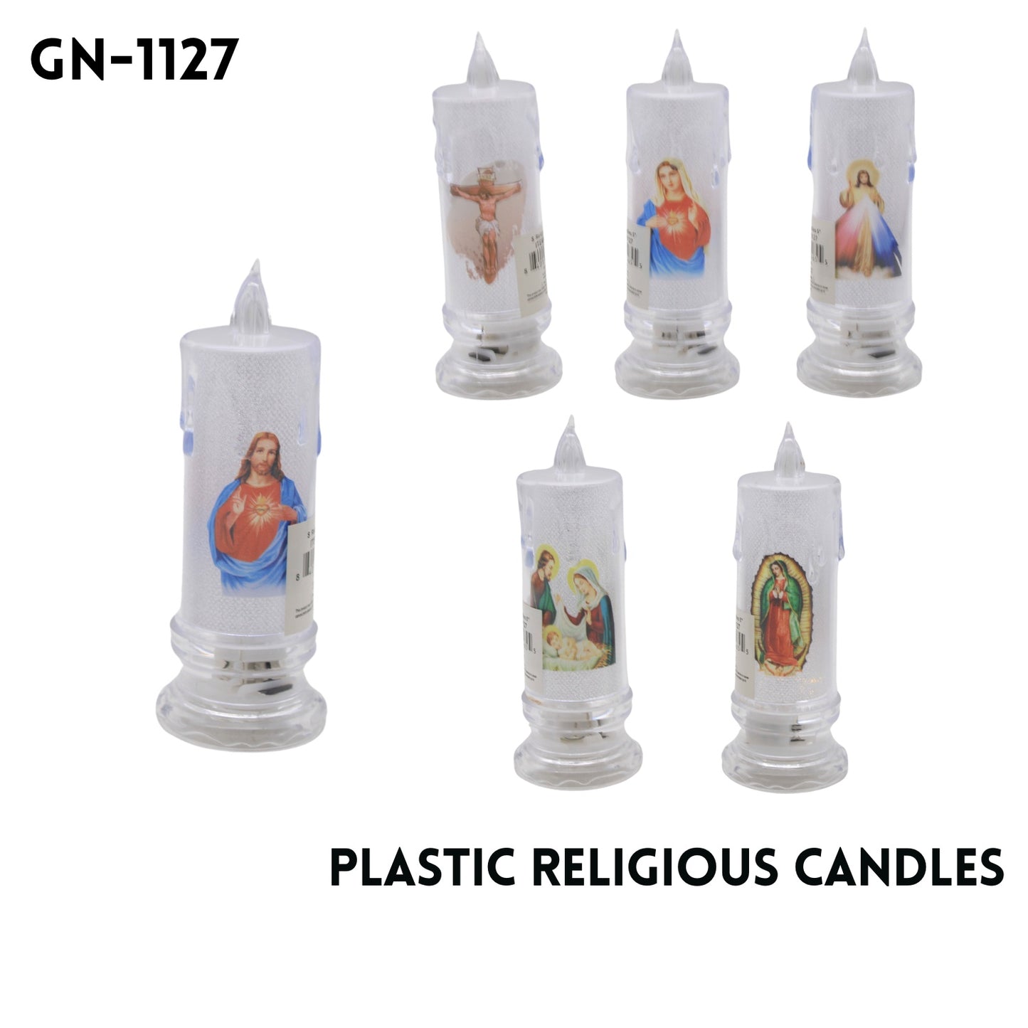 Religious Candles 5", plasic and LED