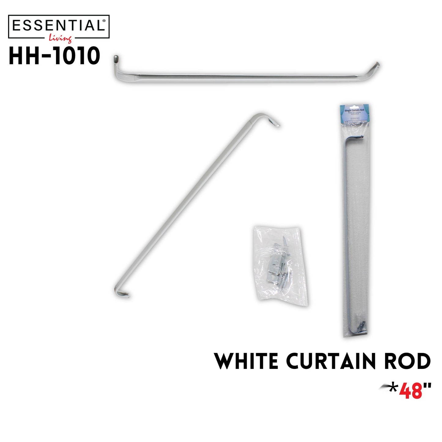 Curtain Rod White 28-48in