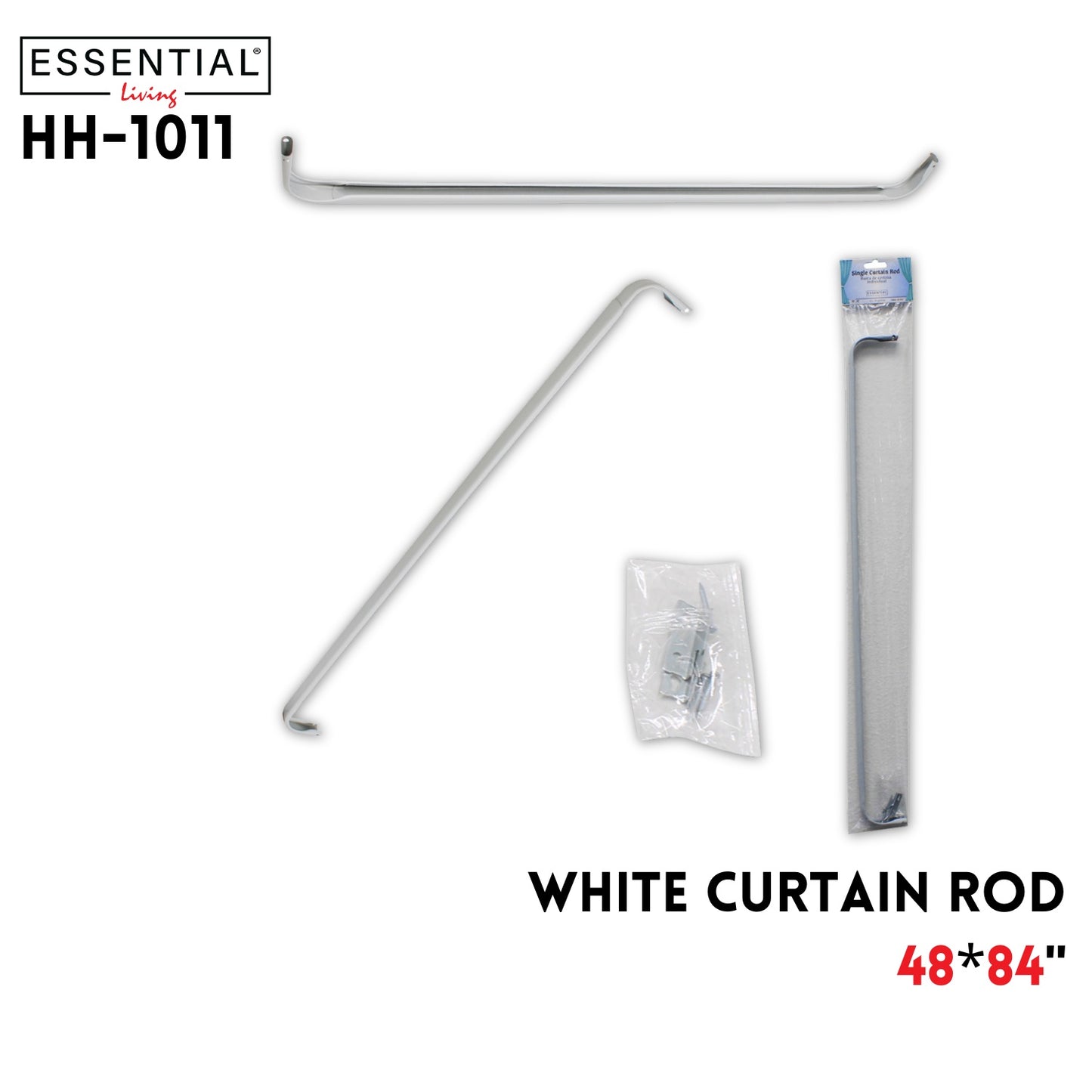Curtain Rod White 48-84