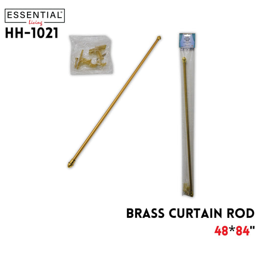 Curtain Rod Brass 48-84in