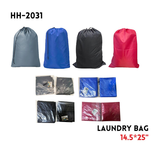 1-Side Drawstring Laundry Bag,14.5“x25"10D Oxford, 3 Colo2E