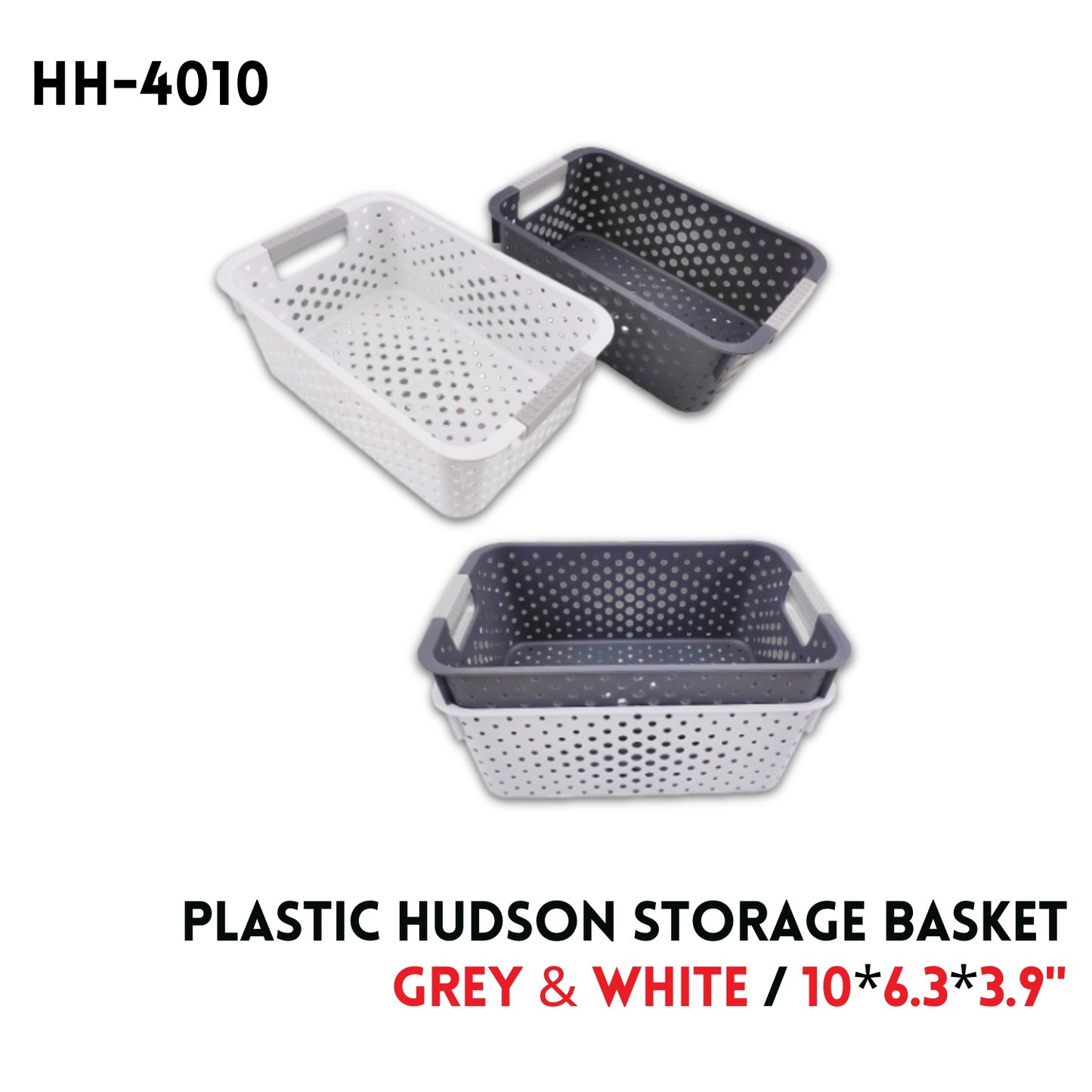 Hudson Storage Basket, SML, Plastic, 10"*6.3" * 3.9",143g