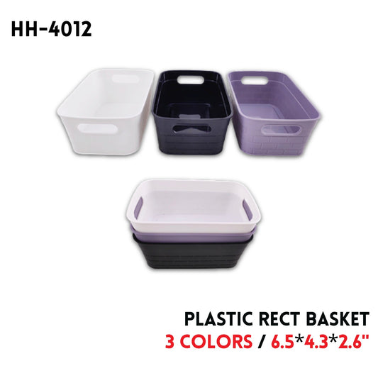 Rect Basket, Plastic, 6.5"*4.3"*2.6", 44g, 3 Colors