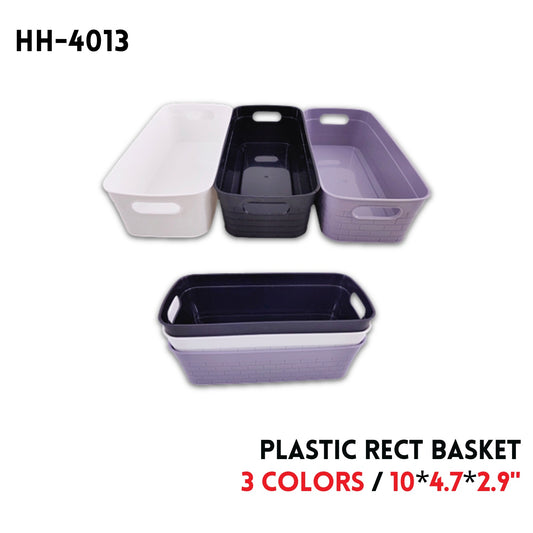 Rect Basket, Plastic,10"*4.7" * 2.9", 78g, 3 Colors