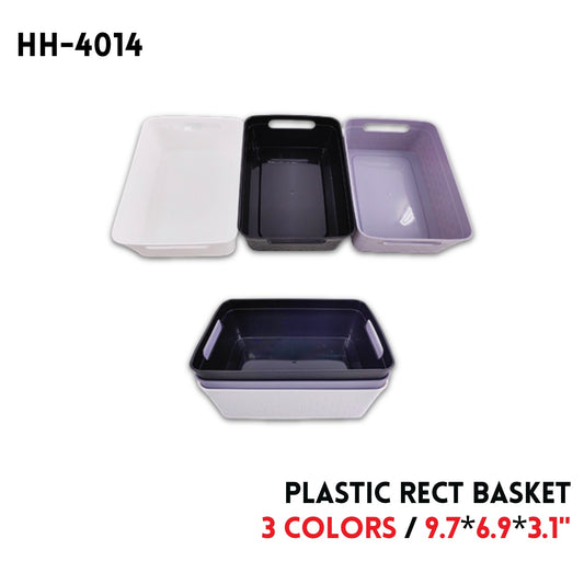Rect  Basket, Plastic, 9.7"*6.9"*3.1", 125g, 3 Colors