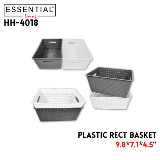 Rect Basket, Plastic,172g, 9.8X"7.1"X4.5",2 Colors