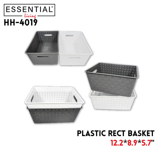 Rect Basket, Plastic, 299g, 12.2"X8.9"X5.7",2 Colors