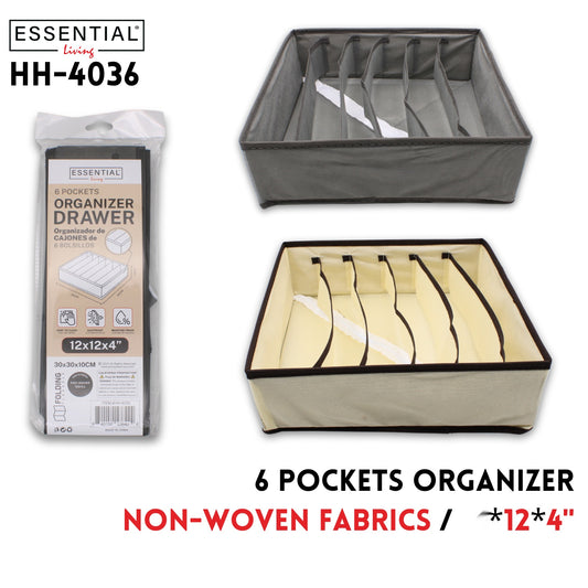 Storage Box,6 Pockets,12"x12"x4",2colors,Non-wovenfabrics