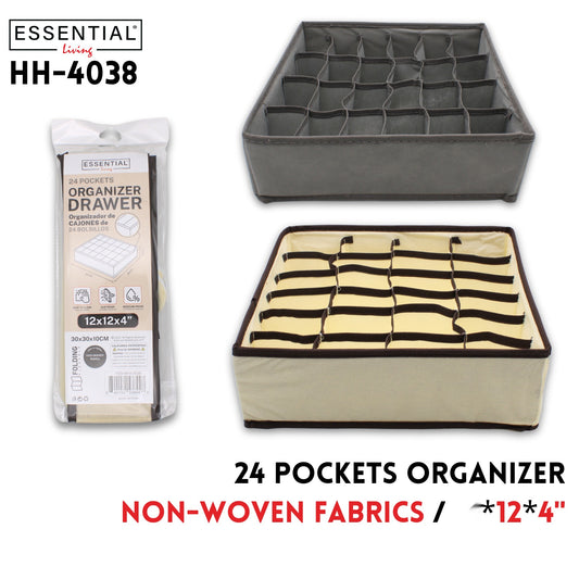Storage Box,24 Pockets,12"x12"x4",2colors,Non-wovenfabrics