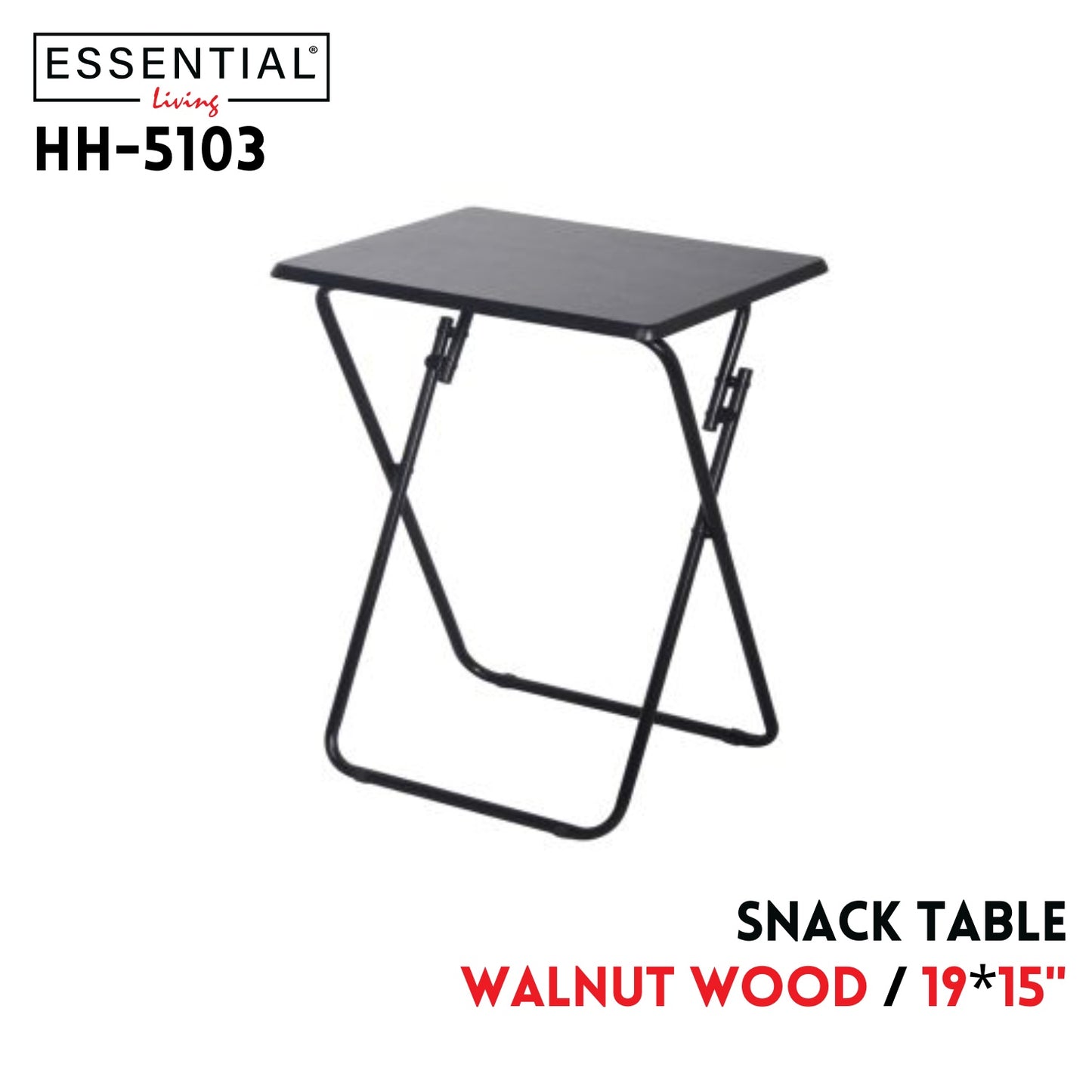19"x15" Snack Table - Walnut Wood