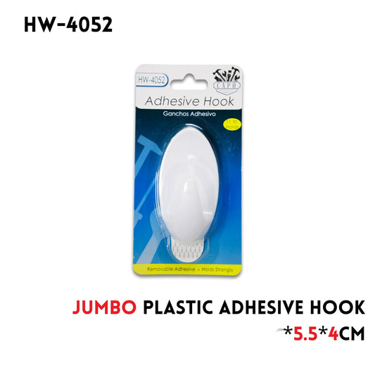 Jumbo Plastic Removable Hook, 12x5.5x4cm, ABS