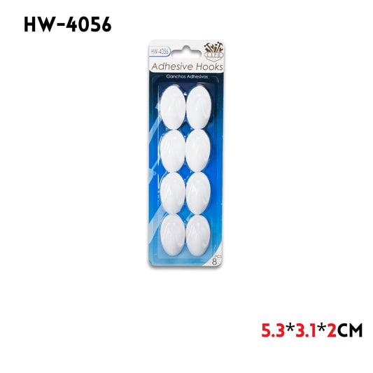 8pk Adhesive Vogue Hooks, 5.3x3.1x2cm, PP