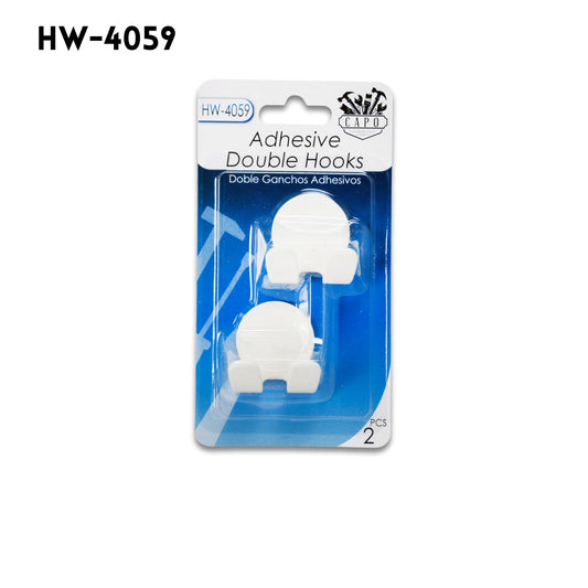 2pk Adhesive Double Hooks