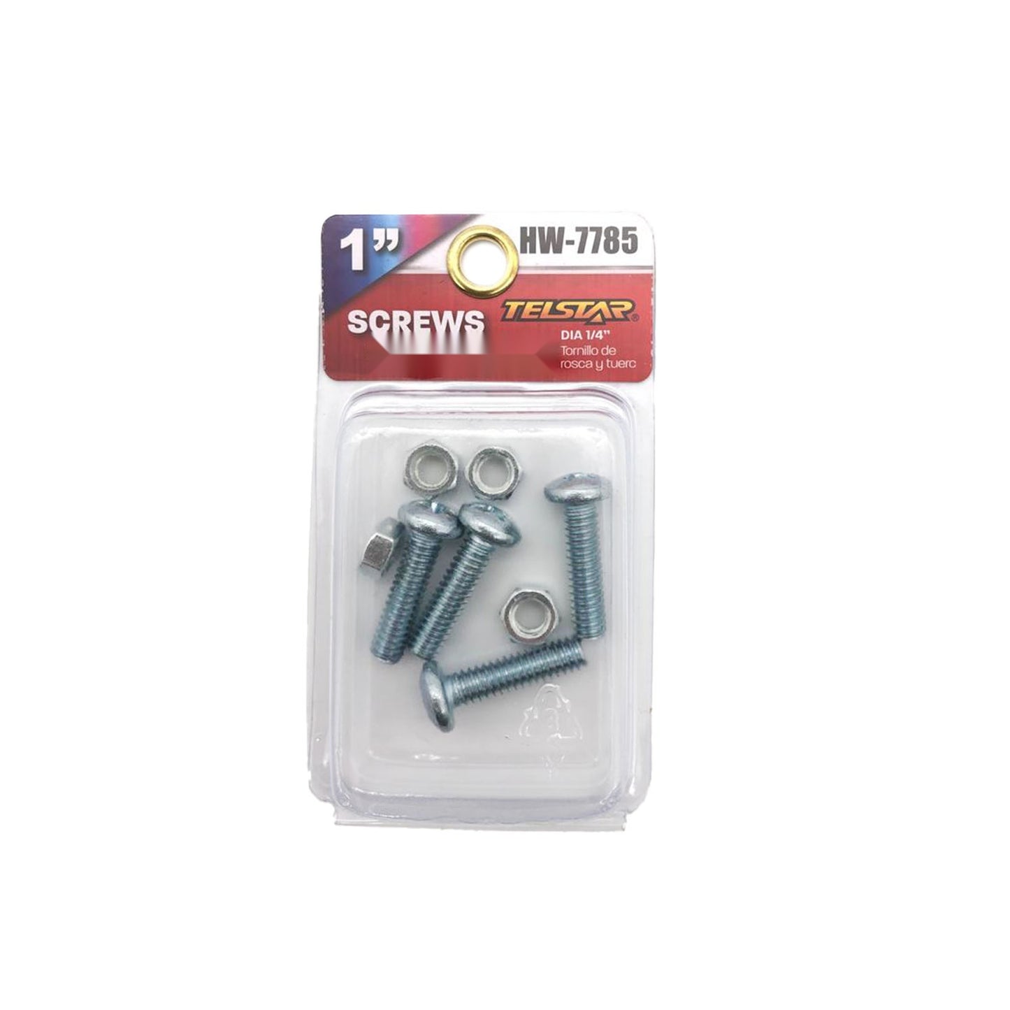 1" Long Screw & Nut 1/4" Diameter