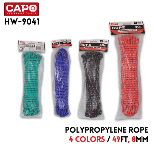 Polypropylene rope 49FT,4 colors