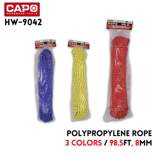Polypropylene rope 98.5FT,3 colors