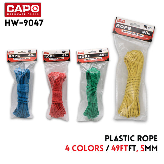 Plastic Rope 49FT, 4 colors