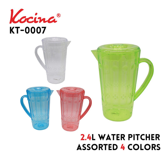 Water Pitcher 2.4L,Assted colors