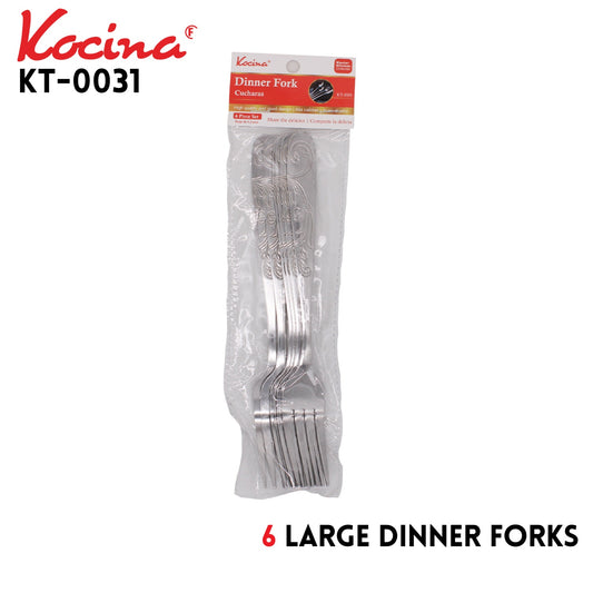 6pcs Dinner Fork, Large