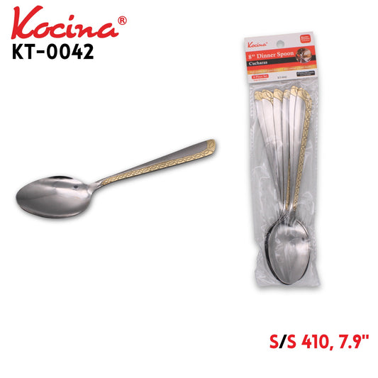 6pcs Dinner Spoon, 7.9", 410 SS