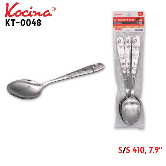 6pcs Dinner Spoon, 7.9", 410 SS