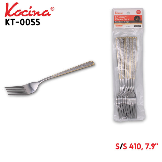6pcs Luxury Dinner Fork, 7.9", 410 SS