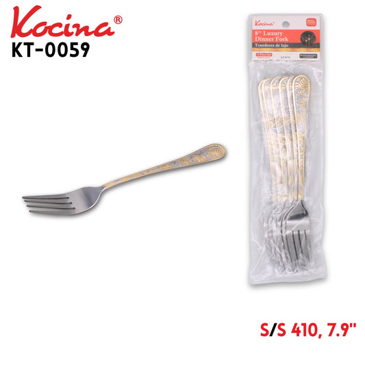 6pcs Luxury Dinner Fork, 7.9", 410 SS