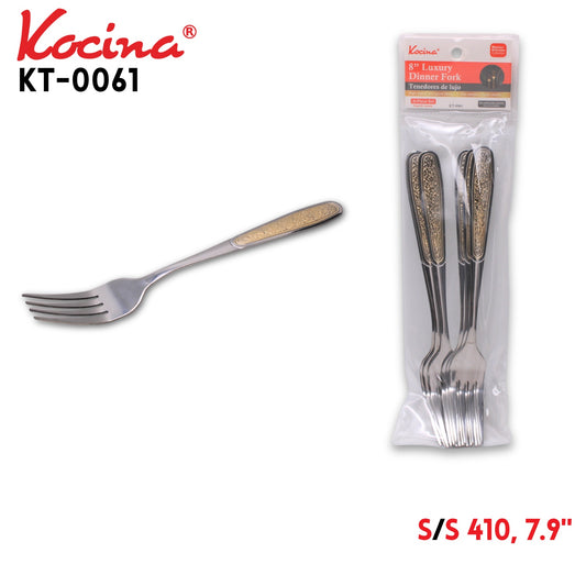 6pcs Luxury Dinner Fork, 7.9", 410 SS